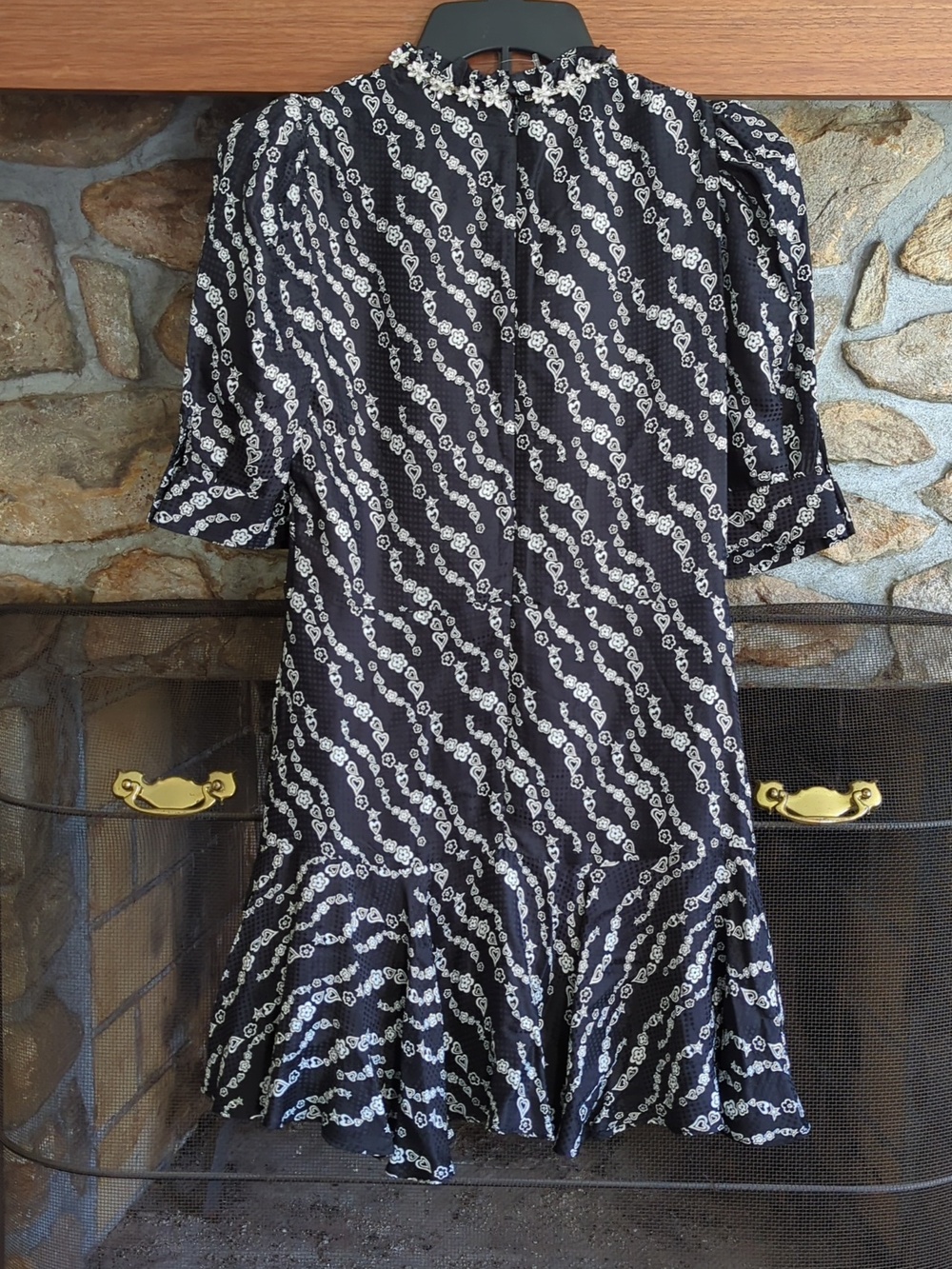 SANDRO Black Suisse Crystal Embellished Fit And Flare Dress NWT - Picture 6 of 13